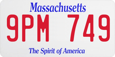 MA license plate 9PM749