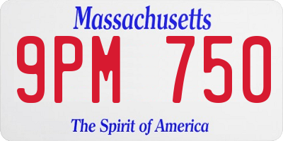 MA license plate 9PM750