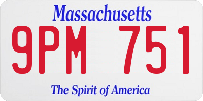 MA license plate 9PM751