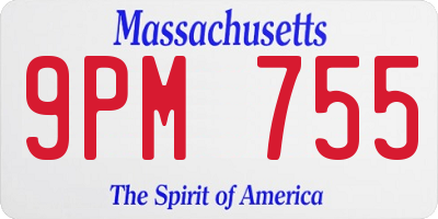 MA license plate 9PM755