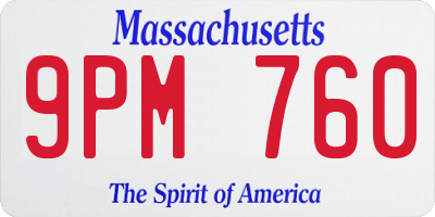 MA license plate 9PM760