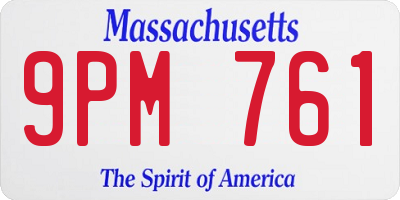 MA license plate 9PM761