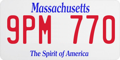 MA license plate 9PM770