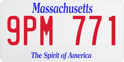 MA license plate 9PM771