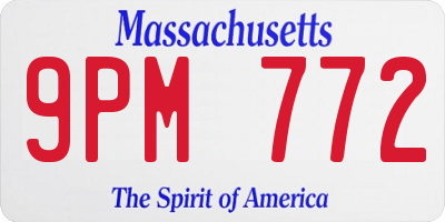 MA license plate 9PM772
