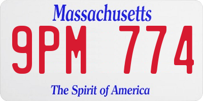 MA license plate 9PM774