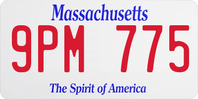 MA license plate 9PM775