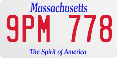 MA license plate 9PM778
