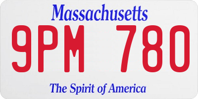 MA license plate 9PM780