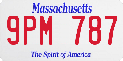 MA license plate 9PM787