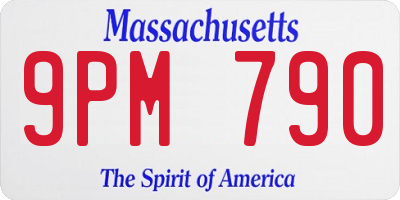 MA license plate 9PM790
