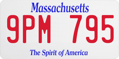 MA license plate 9PM795
