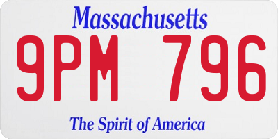 MA license plate 9PM796