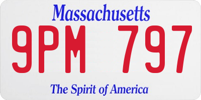 MA license plate 9PM797