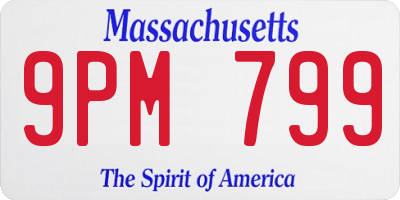 MA license plate 9PM799