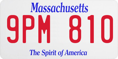 MA license plate 9PM810