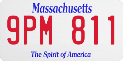 MA license plate 9PM811