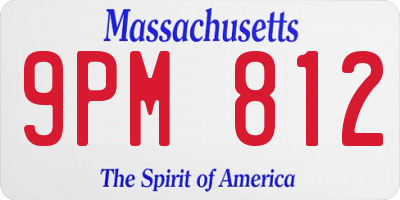 MA license plate 9PM812