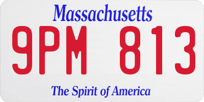 MA license plate 9PM813