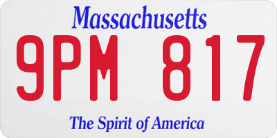 MA license plate 9PM817