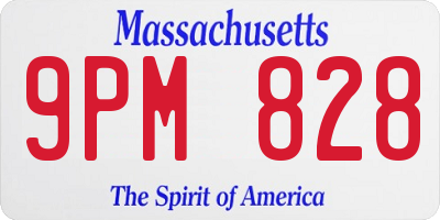MA license plate 9PM828