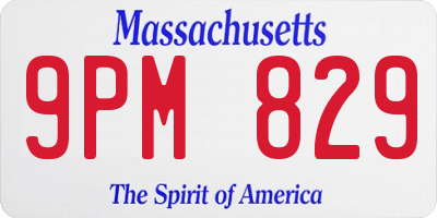 MA license plate 9PM829