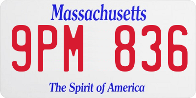 MA license plate 9PM836