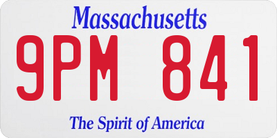MA license plate 9PM841