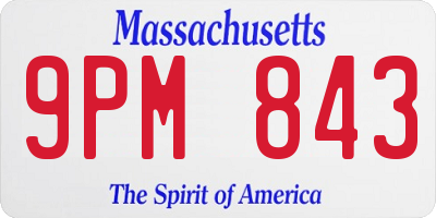 MA license plate 9PM843