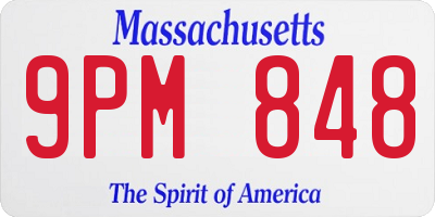 MA license plate 9PM848