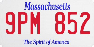 MA license plate 9PM852