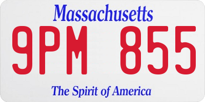 MA license plate 9PM855