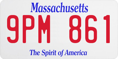 MA license plate 9PM861