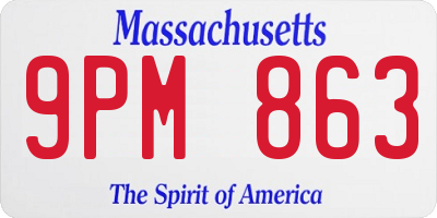 MA license plate 9PM863