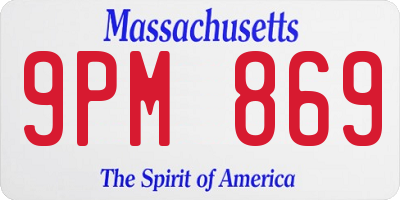 MA license plate 9PM869
