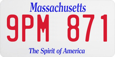 MA license plate 9PM871