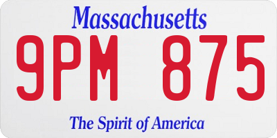 MA license plate 9PM875
