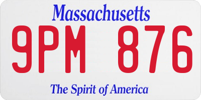 MA license plate 9PM876