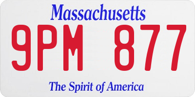 MA license plate 9PM877