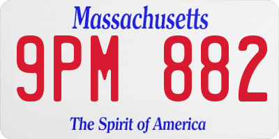 MA license plate 9PM882