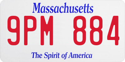 MA license plate 9PM884