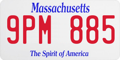 MA license plate 9PM885