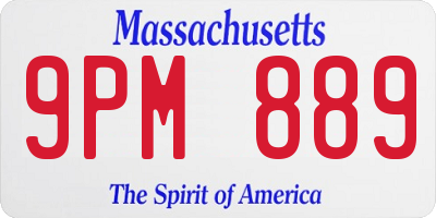 MA license plate 9PM889