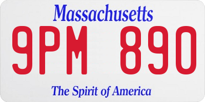 MA license plate 9PM890
