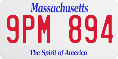 MA license plate 9PM894