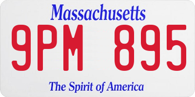 MA license plate 9PM895