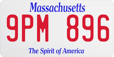 MA license plate 9PM896