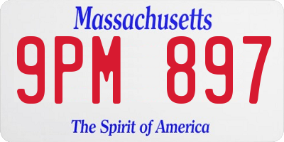 MA license plate 9PM897