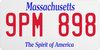 MA license plate 9PM898