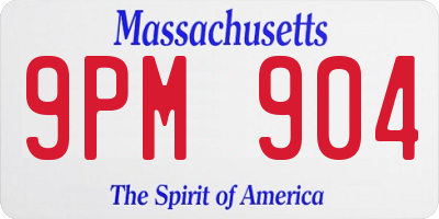 MA license plate 9PM904